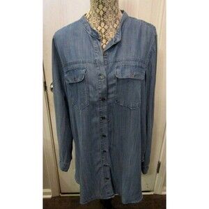 Velvet Heart Shirt NWT Blue Denim Blouse Button Front Womens Size L